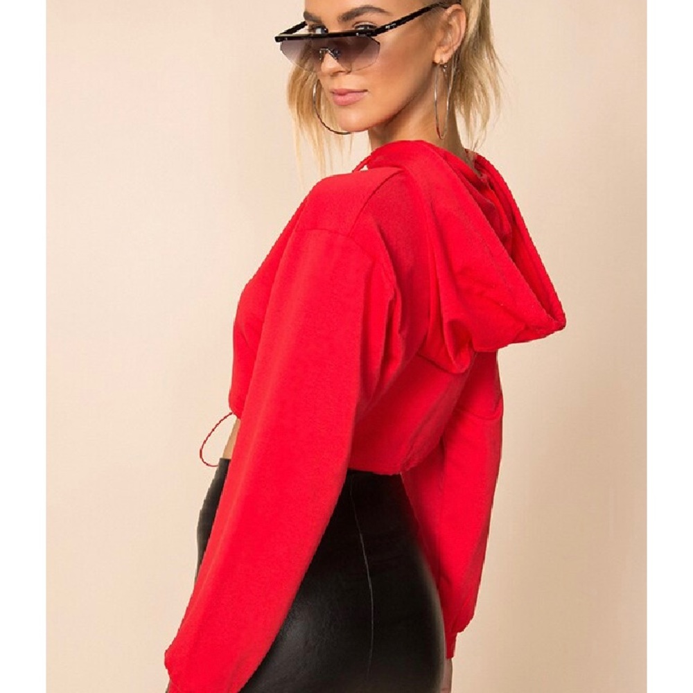 Superdown Cropped Hoodie With Drawstring - image 4